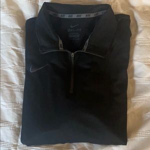 Nike zip up polo in black men’s Large long sleeve